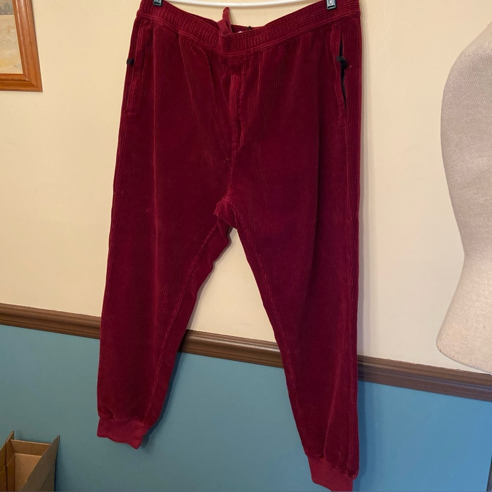 Stone Island Burgundy Corduroy Stretch Cotton Jogger Pants Relaxed Fit Men’s XXL
